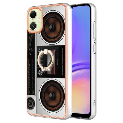 Estuche para Teléfono Samsung Galaxy A05 Imd Doble Cara con Galvanoplastia y Soporte para Anillo (Radio Retro)