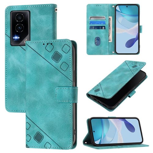 Funda de Cuero con Relieve para Teléfono For Honor Gt (Verde)