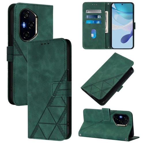 Funda de Cuero con Relieve 3D para Teléfono Honor 400 (Verde Oscuro)