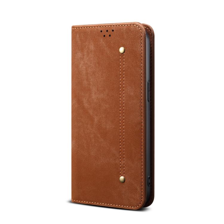 Funda de Cuero con Tapa para Teléfono 3A Pro Estilo Casual Textura Vaquera (Marrón)