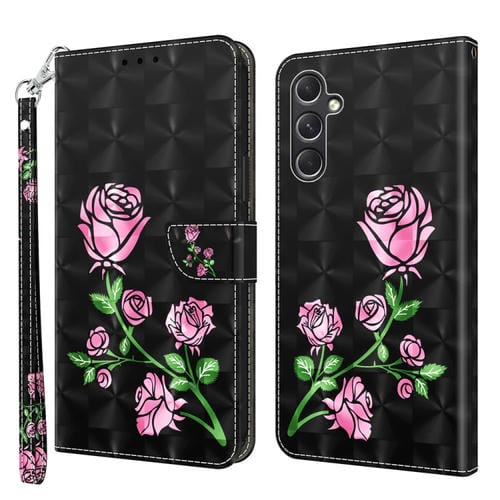 Funda para Samsung Galaxy A55 5G Cuero Pintada 3D (Rosa)