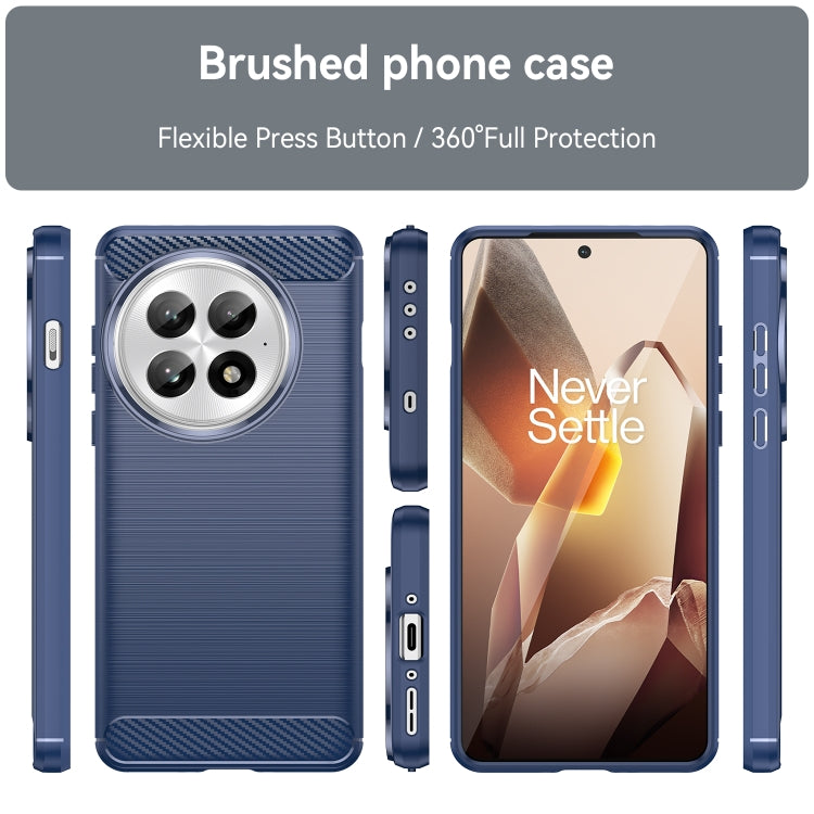 Funda de TPU OnePlus 13 Textura Cepillada Fibra de Carbono (Azul)