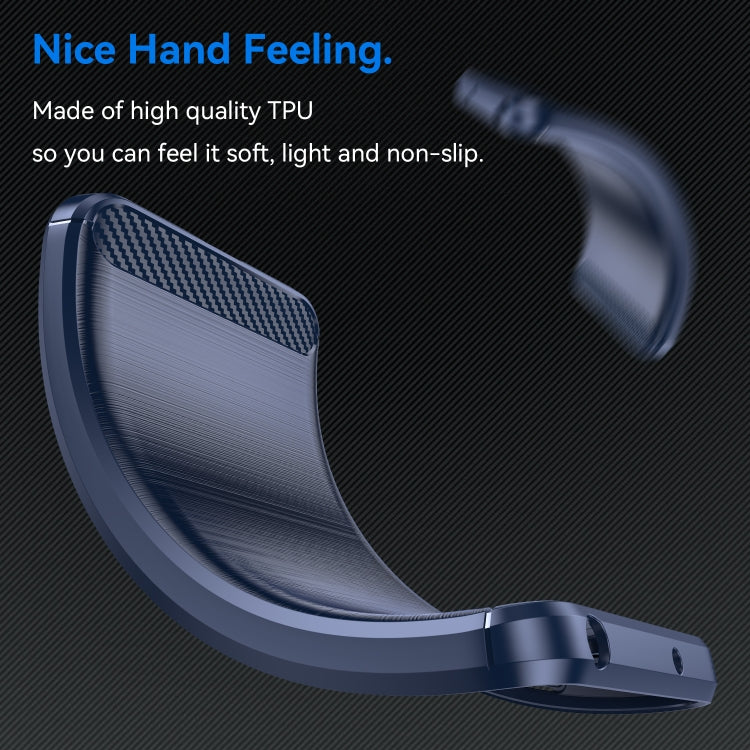 Funda de TPU OnePlus 13 Textura Cepillada Fibra de Carbono (Azul)