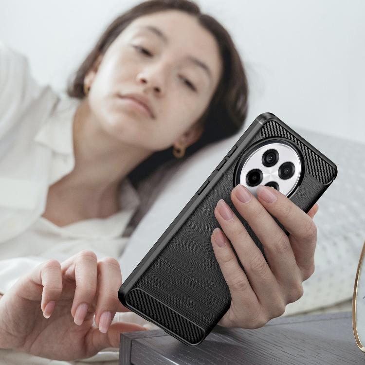 Funda de Teléfono TPU OnePlus 13R Textura Cepillada Fibra de Carbono (Negra)