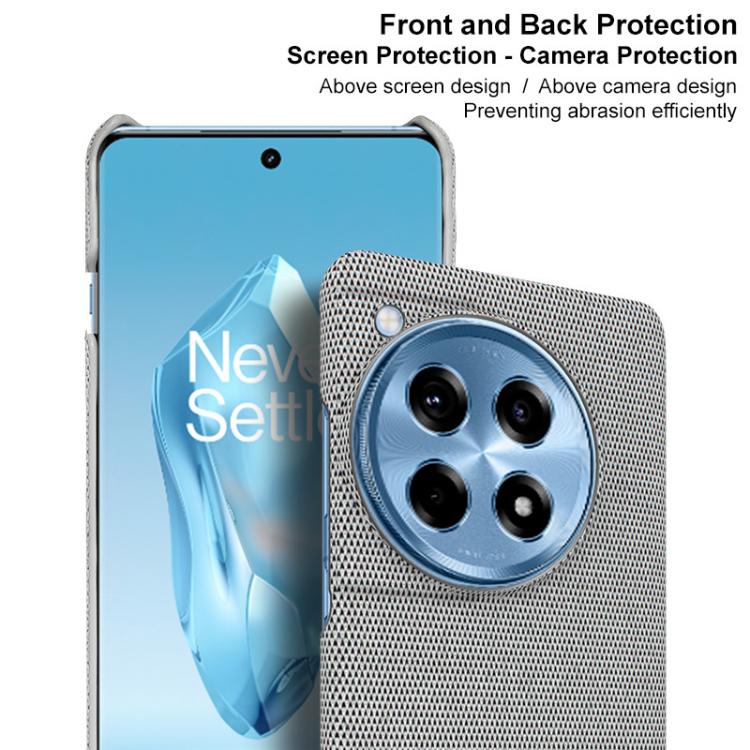 Funda de Teléfono OnePlus Ace 3/12R Imak Ruiyi Series Textura Tela PU PC (Gris Claro)
