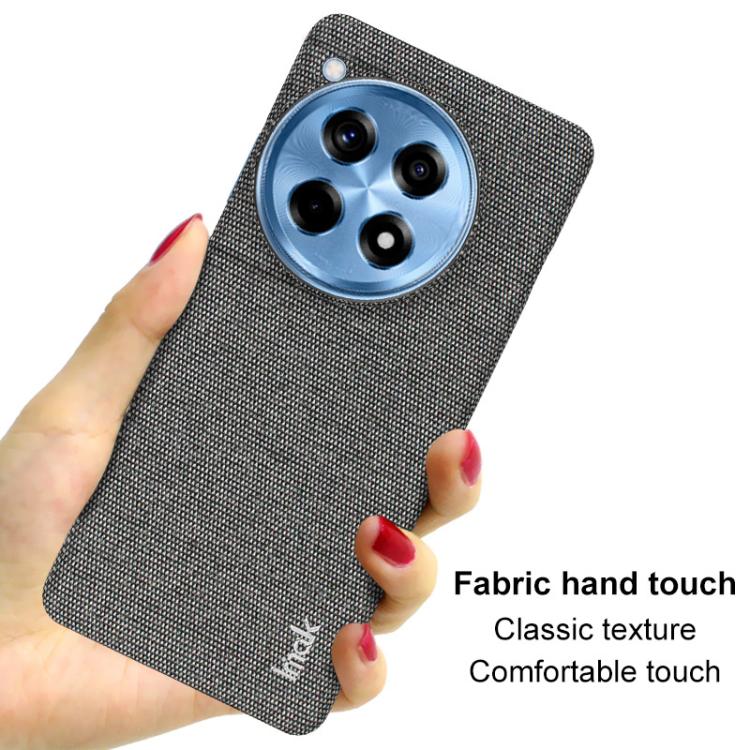 Funda de Teléfono OnePlus Ace 3/12R Imak Ruiyi Series Textura Tela PU PC (Gris Claro)