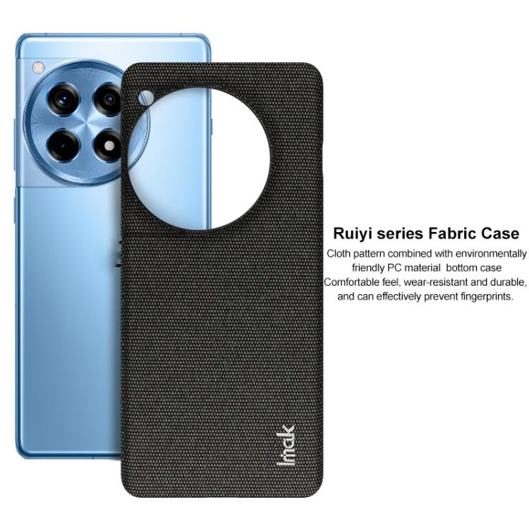 Funda de Teléfono OnePlus Ace 3/12R Imak Ruiyi Series Textura Tela PU PC (Gris Claro)