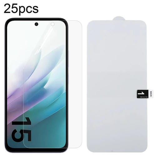 Para Redmi 15 4G 25 piezas Protector de pantalla completo Película de hidrogel a prueba de explosiones