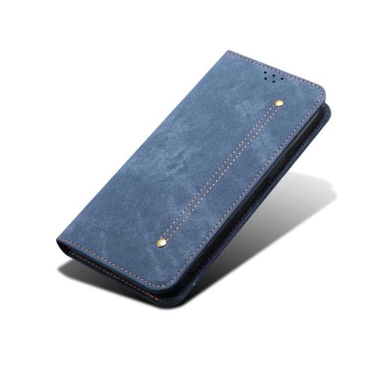Funda de cuero con textura vaquera para Huawei Nova 14 Ultra (azul)
