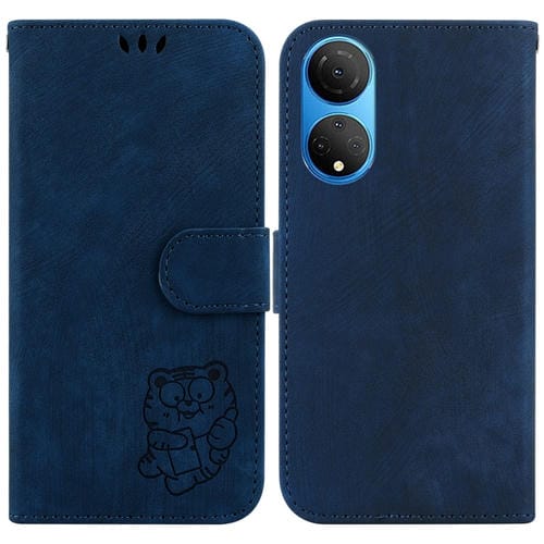Funda para Teléfono Cuero con Relieve Little Tiger para Honor X7 (Azul Oscuro)