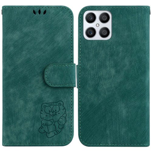 Funda para Teléfono Cuero con Relieve Little Tiger para Honor X8 (Verde)
