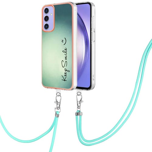 Estuche para Teléfono Samsung Galaxy A15 5G IMD Doble Cara con Galvanoplastia y Cordón (Sonrisa)