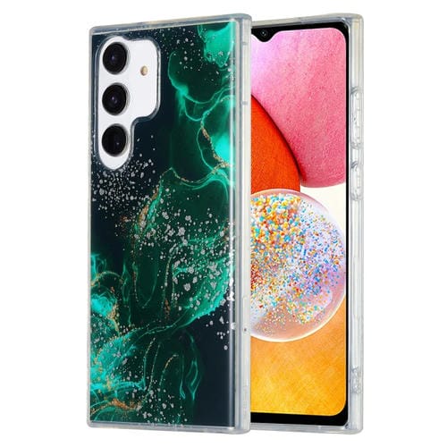 Estuche para teléfono Samsung Galaxy A14 5G / 4G Imd Mármol doble cara (Verde oscuro)