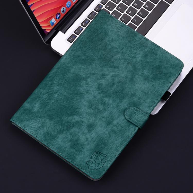Funda de cuero con tapa y estampado de tigre para Redmi Pad 2 / Redmi Pad SE 11 2025 (verde oscuro)