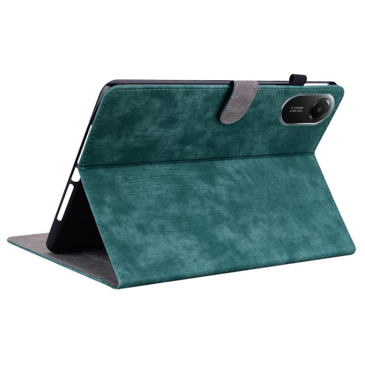 Funda de cuero con tapa y estampado de tigre para Redmi Pad 2 / Redmi Pad SE 11 2025 (verde oscuro)