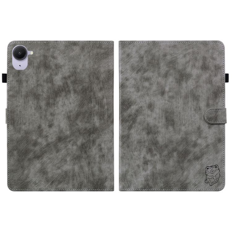 Funda de cuero con tapa y diseño de tigre para Xiaomi Redmi K Pad de 8,8 pulgadas (gris)