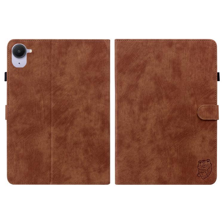 Funda de cuero con tapa y diseño de tigre para Xiaomi Redmi K Pad de 8,8 pulgadas (marrón)