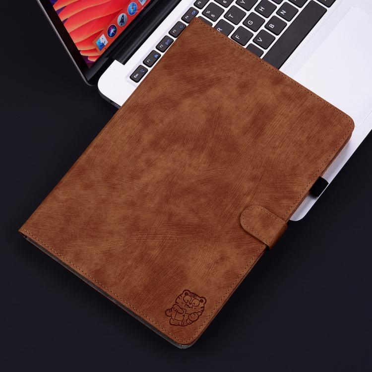 Funda de cuero con tapa y diseño de tigre para Xiaomi Redmi K Pad de 8,8 pulgadas (marrón)