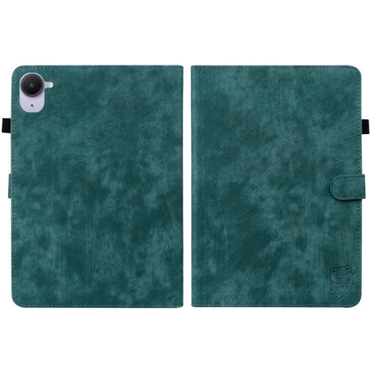 Funda de cuero con tapa y diseño de tigre para Xiaomi Redmi K Pad de 8,8 pulgadas (verde oscuro)