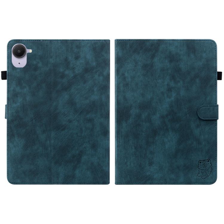 Funda de cuero con tapa y estampado de tigre para Xiaomi Redmi K Pad de 8,8 pulgadas (azul oscuro)