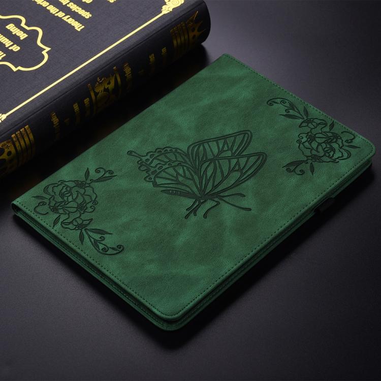 Funda de cuero con relieve de mariposa para Redmi Pad 2 / Redmi Pad SE 11 2025 (verde)