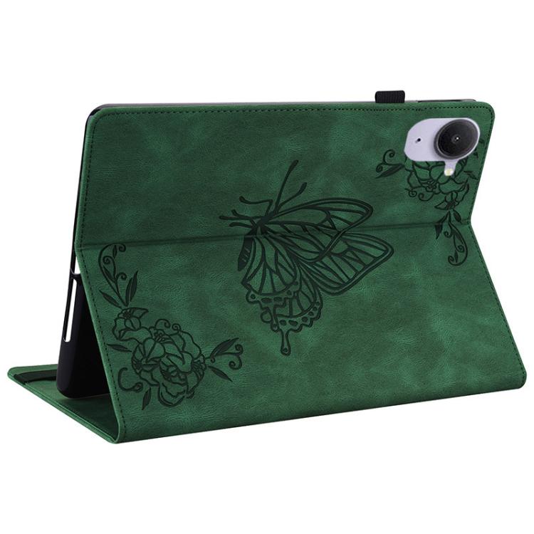 Funda de cuero con relieve de mariposa para tableta Xiaomi Redmi K Pad de 8,8 pulgadas (verde)