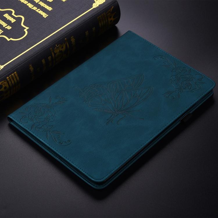 Funda de cuero con relieve de mariposa para tableta Xiaomi Redmi K Pad de 8,8 pulgadas (azul)