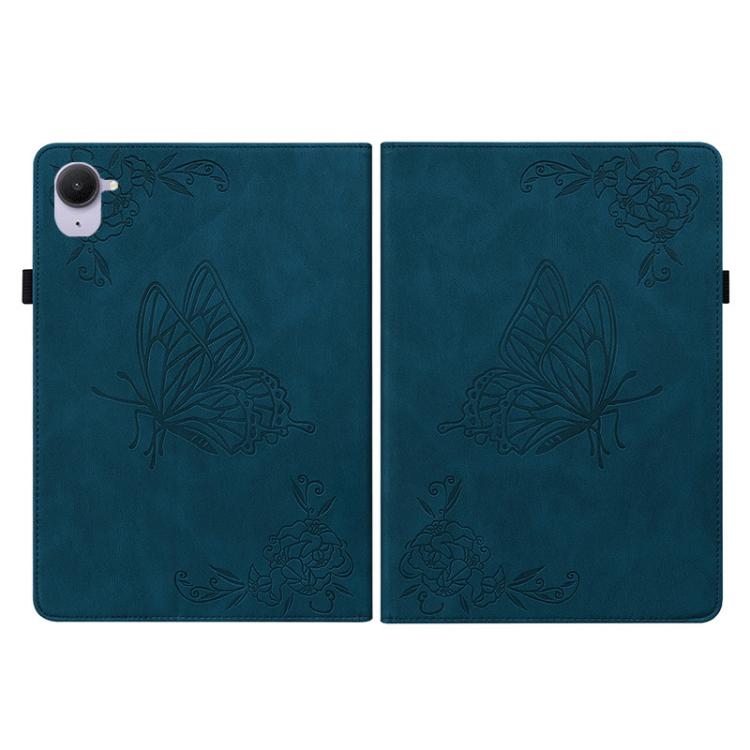 Funda de cuero con relieve de mariposa para tableta Xiaomi Redmi K Pad de 8,8 pulgadas (azul)