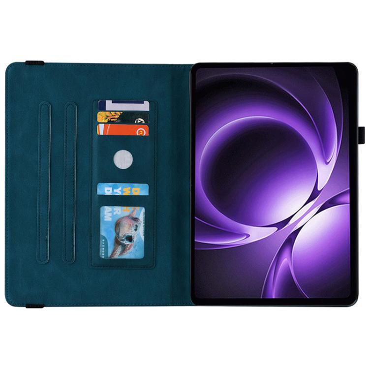 Funda de cuero con relieve de mariposa para tableta Xiaomi Redmi K Pad de 8,8 pulgadas (azul)