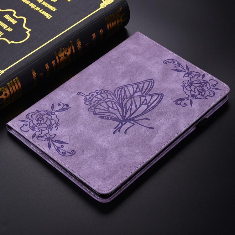 Funda de cuero con relieve de mariposa para tableta Xiaomi Redmi K Pad de 8,8 pulgadas (morado)