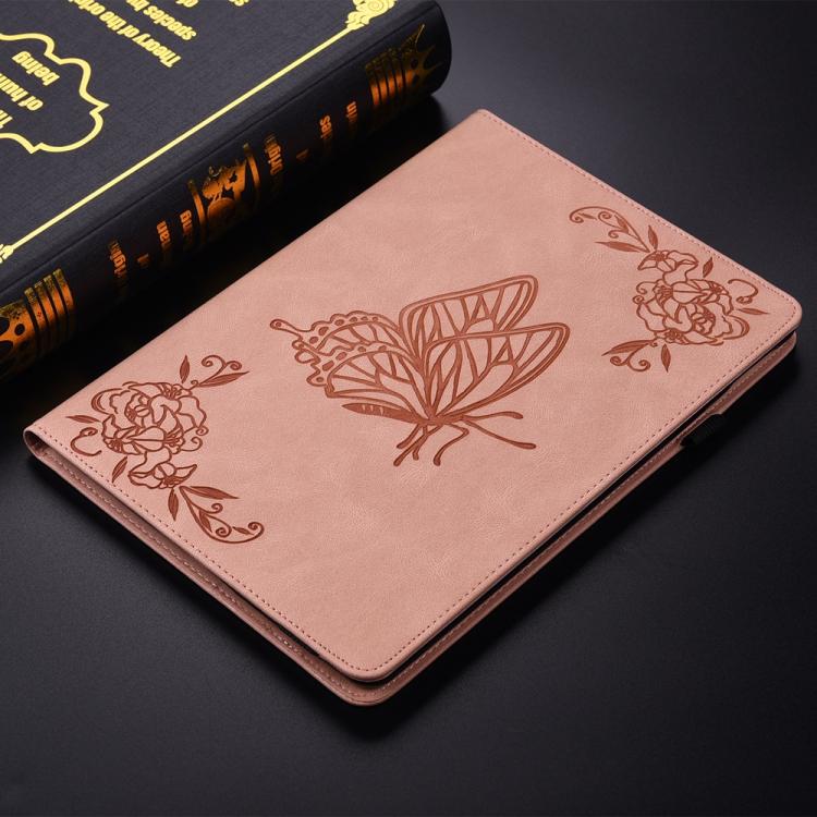 Funda de cuero con relieve de mariposa para tableta Xiaomi Redmi K Pad de 8,8 pulgadas (oro rosa)