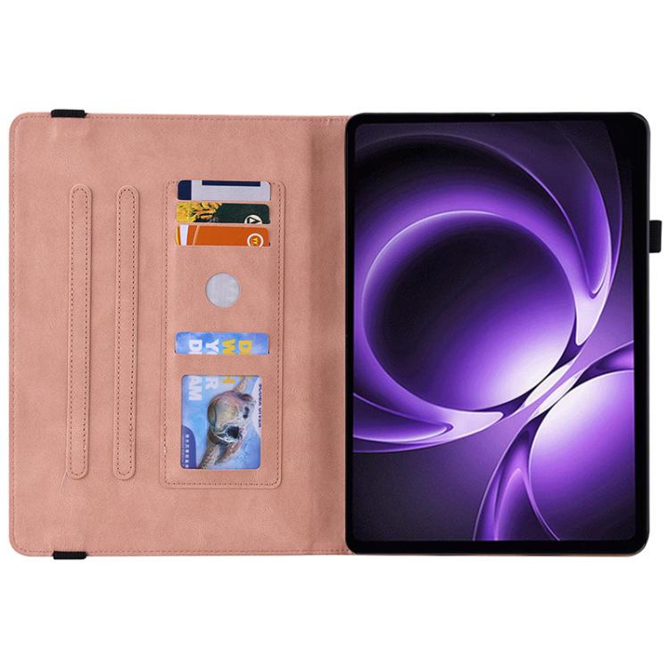 Funda de cuero con relieve de mariposa para tableta Xiaomi Redmi K Pad de 8,8 pulgadas (oro rosa)