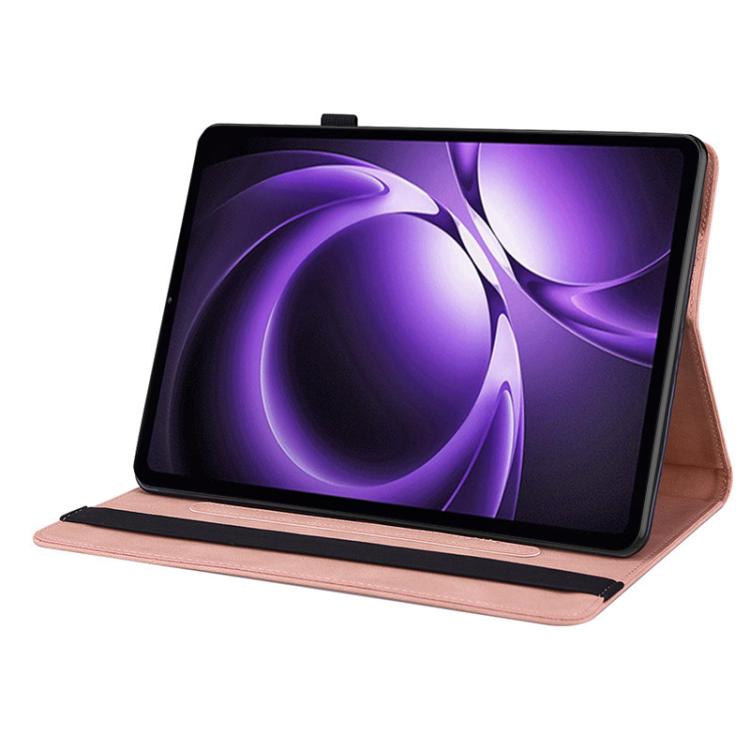 Funda de cuero con relieve de mariposa para tableta Xiaomi Redmi K Pad de 8,8 pulgadas (oro rosa)