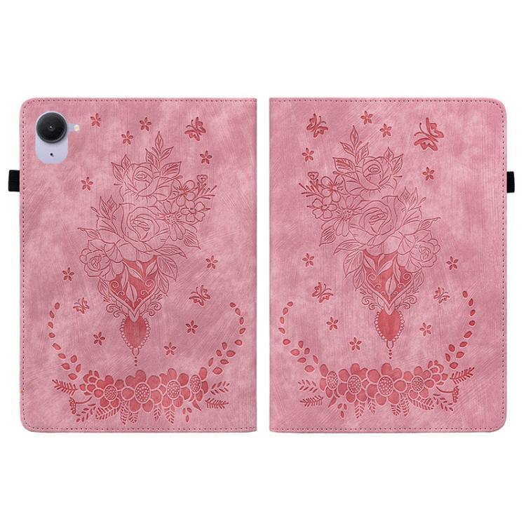 Funda de cuero con relieve mariposa rosa para tableta Xiaomi Redmi K Pad de 8,8 pulgadas (rosa)