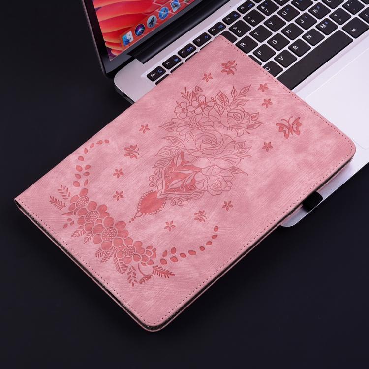 Funda de cuero con relieve mariposa rosa para tableta Xiaomi Redmi K Pad de 8,8 pulgadas (rosa)