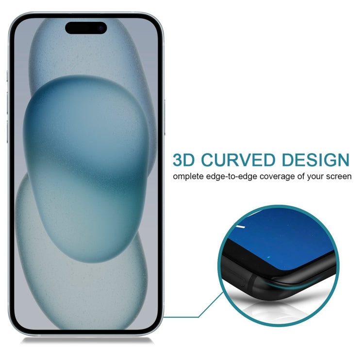 Película de Vidrio Templado Antiespía para iPhone 15 Pro y 15 Cubierta Completa Alta Transparencia (25 Piezas) - MOVILSTORE