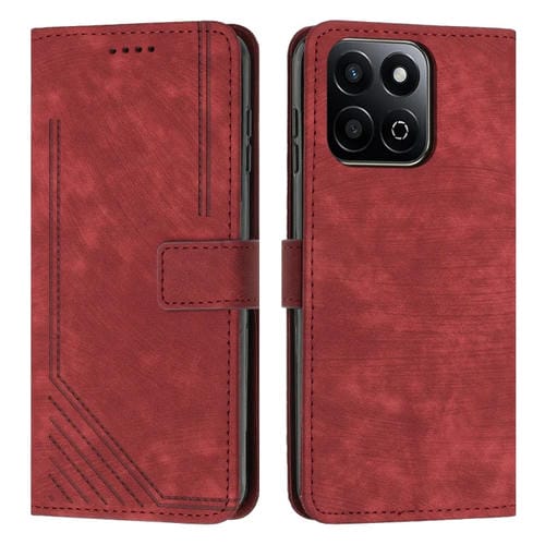 Funda de Cuero Honor X7C Diseño de Rayas Tacto Agradable (Rojo)