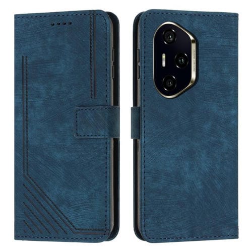 Funda de Cuero Honor 300 Pro/300 Ultra Diseño de Rayas Tacto Piel (Azul)