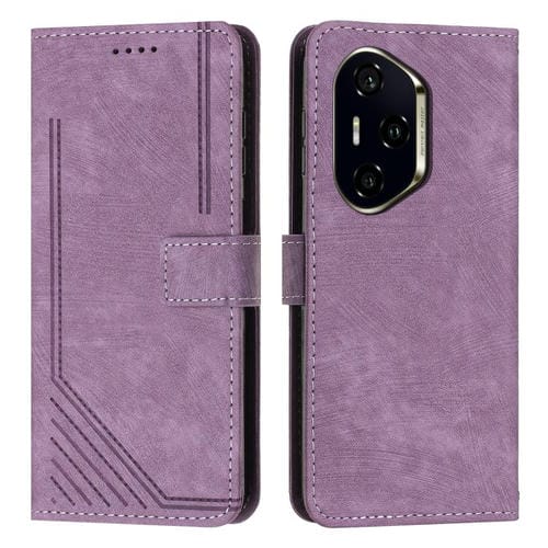 Funda de Cuero Honor 300 Pro/300 Ultra Diseño de Rayas Tacto Agradable (Morado)