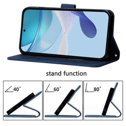 Funda de cuero con relieve 3D para Motorola Moto G15 Power (azul)