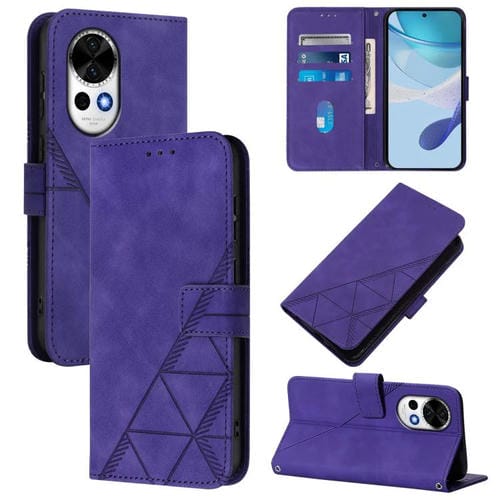 Funda de Cuero con Tapa y Relieve 3D para Huawei Nova 13 y Nova 12 (Morado)