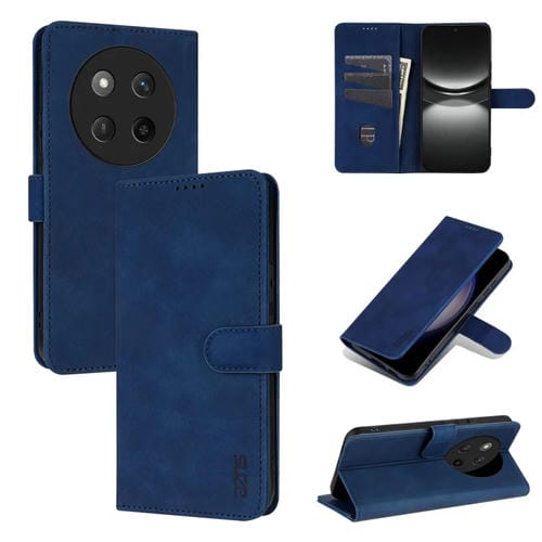 Funda Piel Sintética con Tapa Textura Piel de Becerro para Honor X60 Pro Azns (Azul)