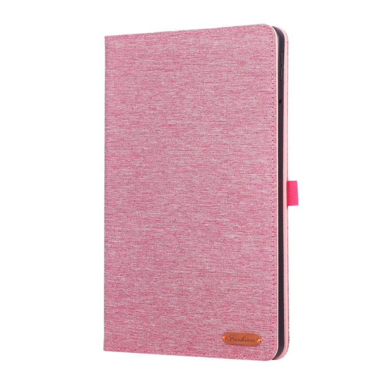 Funda de cuero con tapa horizontal y textura de tela para Xiaomi Redmi Pad 2 (rosa y rojo)