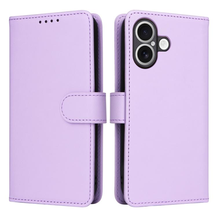 Funda BETOPNICE BN-005 2 en 1 desmontable de imitación de cuero genuino para iPhone 17 (morado claro)