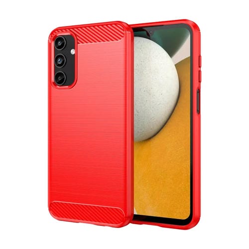 Funda de Teléfono Samsung Galaxy A15 5G TPU Fibra de Carbono Textura Cepillada (Rojo)