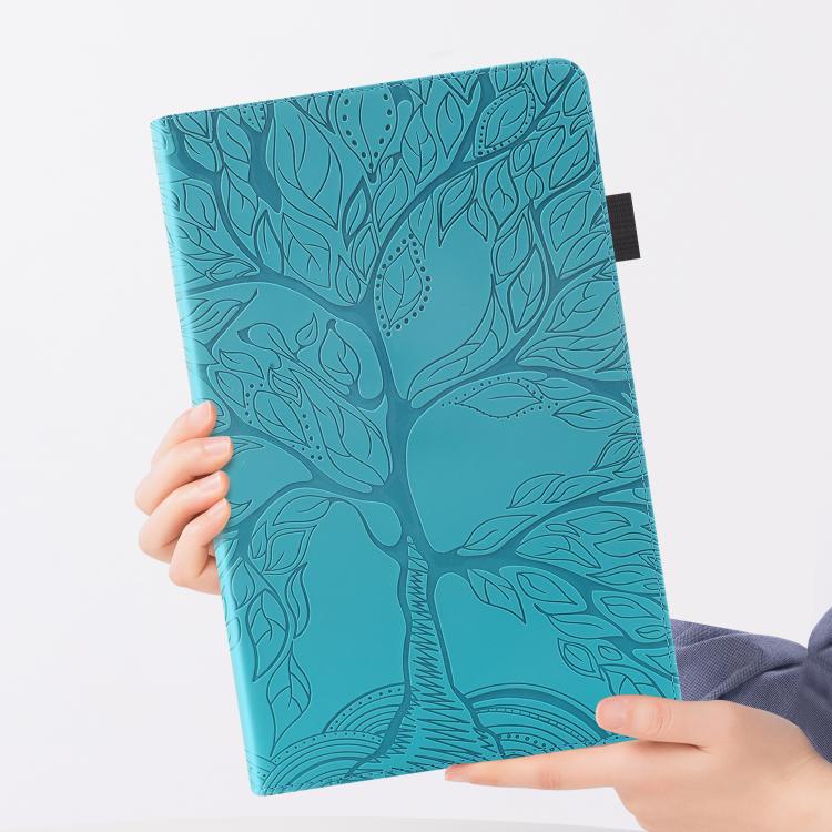 Funda de cuero con relieve para tableta Xiaomi Redmi K Pad Tree Life Series (azul lago)