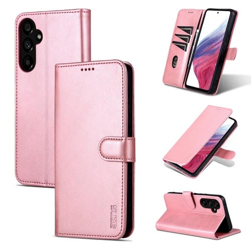 Funda para Samsung Galaxy A35 5G Azns Skin Feel Calf Texture con Tapa (Oro Rosa)