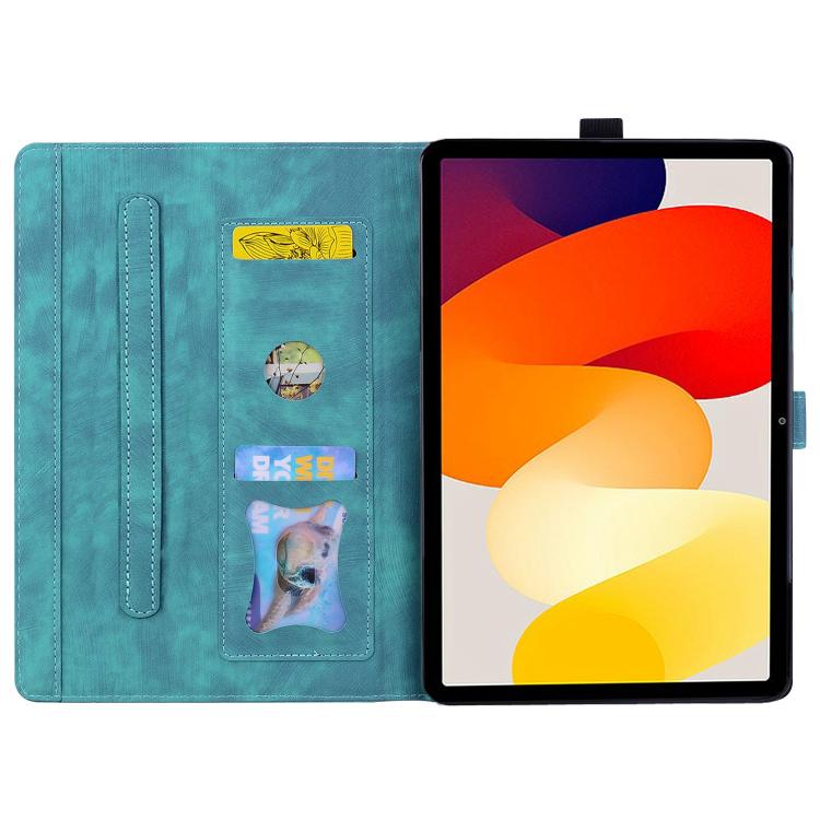 Funda de cuero con relieve de gato Sakura para Xiaomi Redmi K Pad (verde)