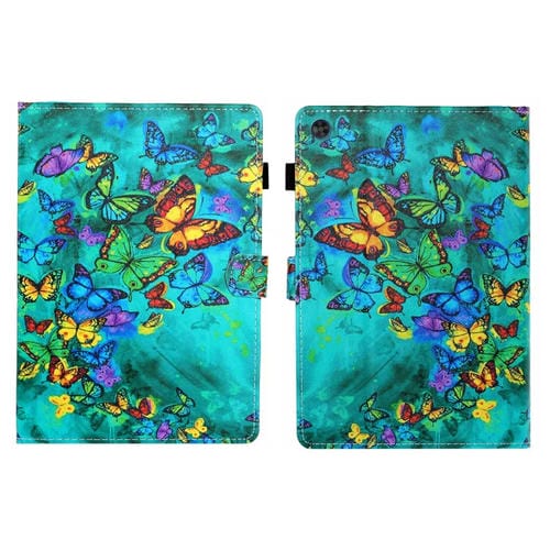 Funda para Tablet Samsung Galaxy Tab A9 con Dibujo Coloreado y Función Suspensión (Mariposa Verde)