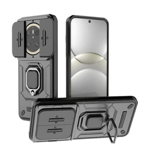 Funda para Teléfono Huawei Mate 70 5G con Soporte y Carcasa Deslizante TPU y PC (Negro)